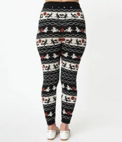 Unique Vintage Halloween Fair Isle Sycamore Knit Leggings Sale