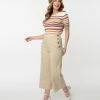 A Beauty By BNB Retro Style Tan High Waist Cropped Pants Sale