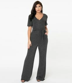 Sale Unique Vintage Silver Sparkle Heddy Jumpsuit
