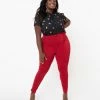 Unique Vintage Plus Size Red High Waist Melody Pants New Arrivals!