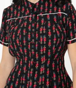 Unique Vintage Royal Guard Print Stevens Blouse