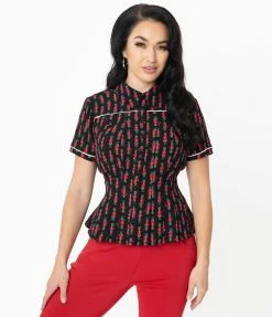 Unique Vintage Royal Guard Print Stevens Blouse