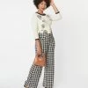 Sale Unique Vintage Black & White Plaid Tweed Abia Pants