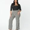 Unique Vintage Plus Size Black & White Plaid Tweed Abia Pants