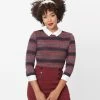Unique Vintage Navy & Red Winter Fair Isle Sabrina Sweater