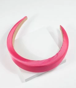 East Egg Hair Accessories Hot Pink Satin Plush Headband