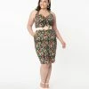 SHEEN Clothing Ltd Plus Size Multicolor Tropical Floral Print Pippa Wiggle Dress