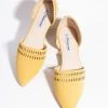 OUR LOVE LETTER INC Mustard Cutout Leatherette Pointed Toe Flats
