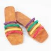 Lets See Style Flats Rainbow Strap Sandals