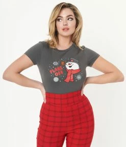 Frosty The Snowman X Unique Vintage Flake Off Womens Graphic Tee Fan Flair