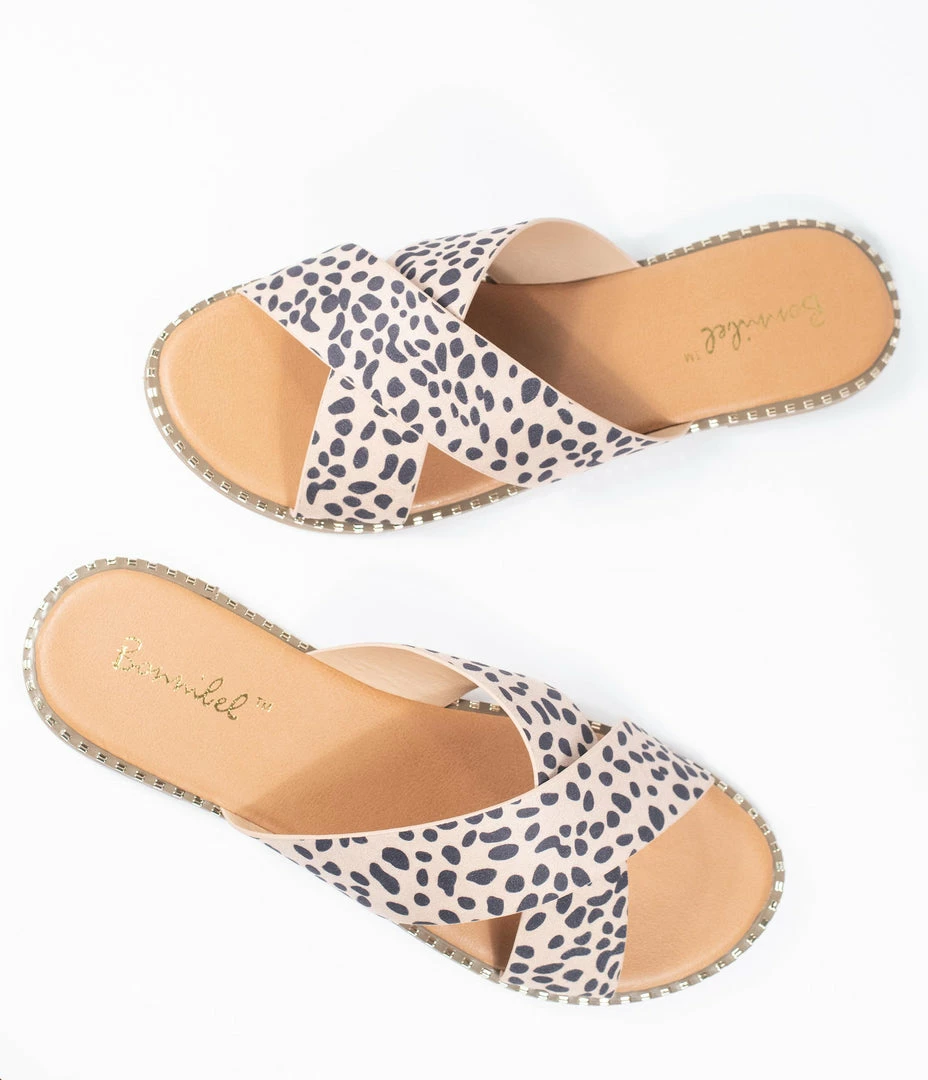 Ccocci Cheetah Print Criss Cross Sandals Flats