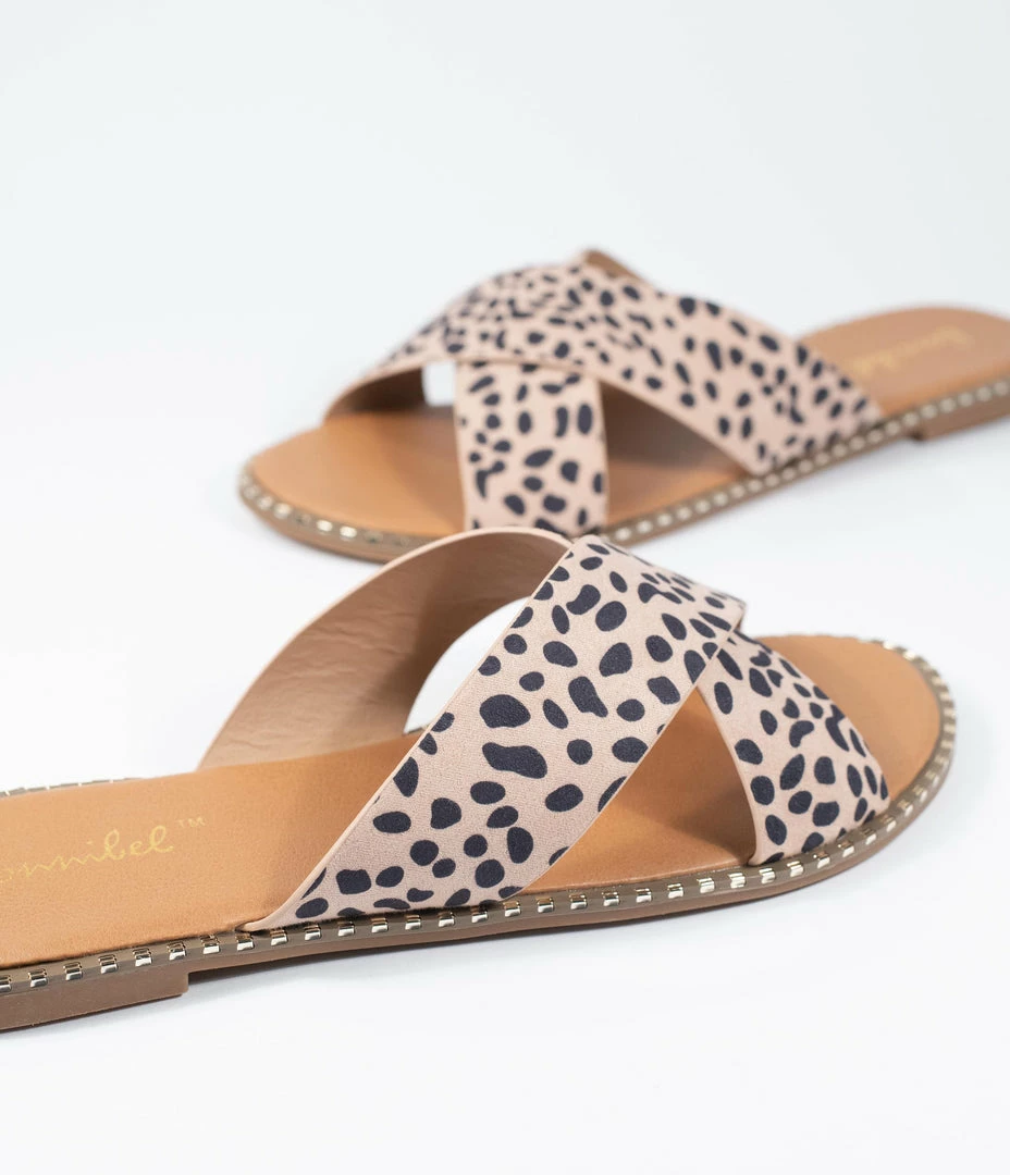Ccocci Cheetah Print Criss Cross Sandals Flats