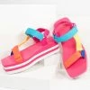 M & Z Sky Shoes Rainbow Grosgrain Cord Platform Sandals