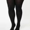 Sky Hosiery (Music Legs) Plus Size Black Nylon Opaque Tights