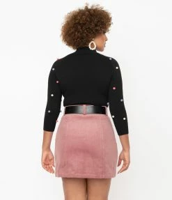 Unique Vintage Black Alpaca Pom Poms Autumn Sweater Sale