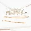 Urbanista Gold Happy Rhinestone Hair Pin Set Hair Accessories