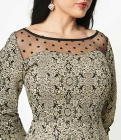 Lifestyle Group (UK) Ltd Black & Cream Damask Print Swing Dress
