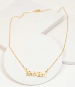 Faire ( Made Au Gold) Gold Bad Girl Pendant Necklace