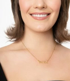 Faire ( Made Au Gold) Gold Bad Girl Pendant Necklace