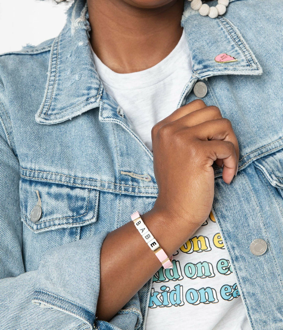 Faire (Ryan Porter) Pink & Gold Babe Word Bracelet