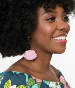 Mavin Design Co Light Purple Macrame Drop Earrings