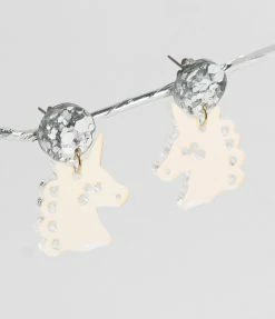 Faire (Sleepy Mountain) Jewelry Iridescent Unicorn Drop Earrings