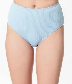 Hangzhou Fuyang Yifeng CO.,LTD White & Light Blue Seersucker Two Piece Swimsuit