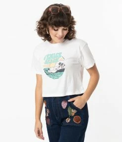 Sale Unique Vintage Venice Beach Crop Graphic Tee