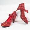 Pleaser Red Glitter Mary Jane Glinda Heels Shoes