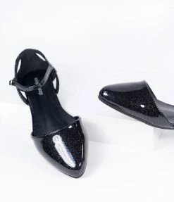 Unique Vintage Brand Unique Vintage Black Glitter Libby Flats