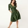 SHEEN Clothing Ltd Green Zebra Print Kira Swing Dress