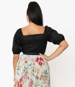 Sale Magnolia Place Black Ruched Top