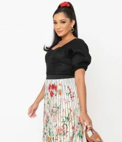 Sale Magnolia Place Black Ruched Top