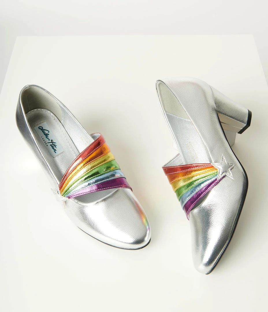 Shoes Collectif Silver & Rainbow Lara Heels