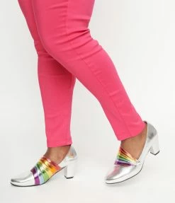 Shoes Collectif Silver & Rainbow Lara Heels