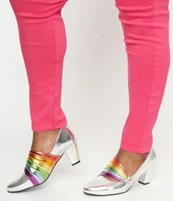 Shoes Collectif Silver & Rainbow Lara Heels