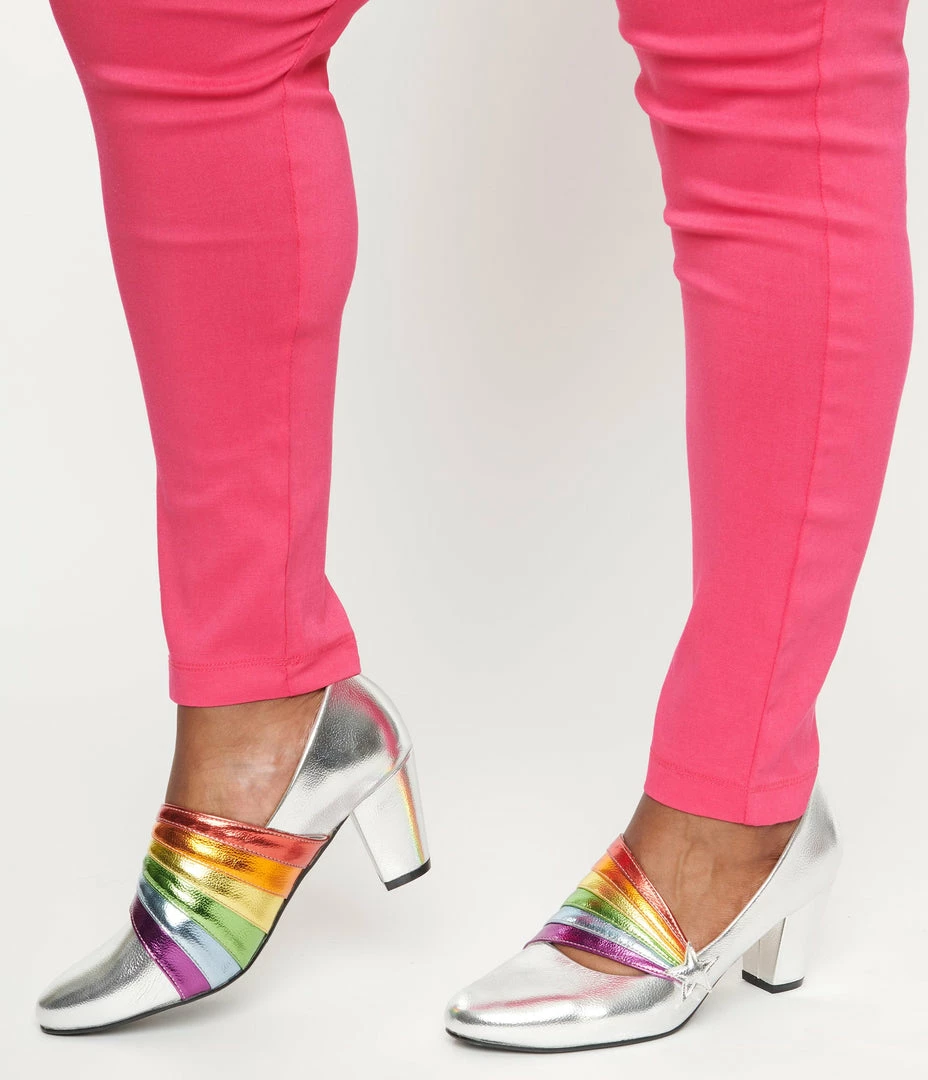 Shoes Collectif Silver & Rainbow Lara Heels