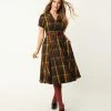Sale Collectif Black & Mustard Giles Plaid Caterina Swing Dress