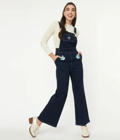 Sale Collectif Dark Denim Tattoo Flash Renata Overalls