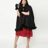 Collectif Black Wool & Fur Kori Cape Coat Sale