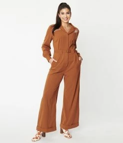 Collectif Brown Western Jumpsuit Sale