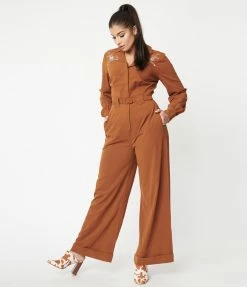 Collectif Brown Western Jumpsuit Sale