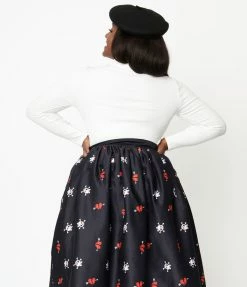 Unique Vintage Plus Size White & Embroidered Broken Heart Cherie Top