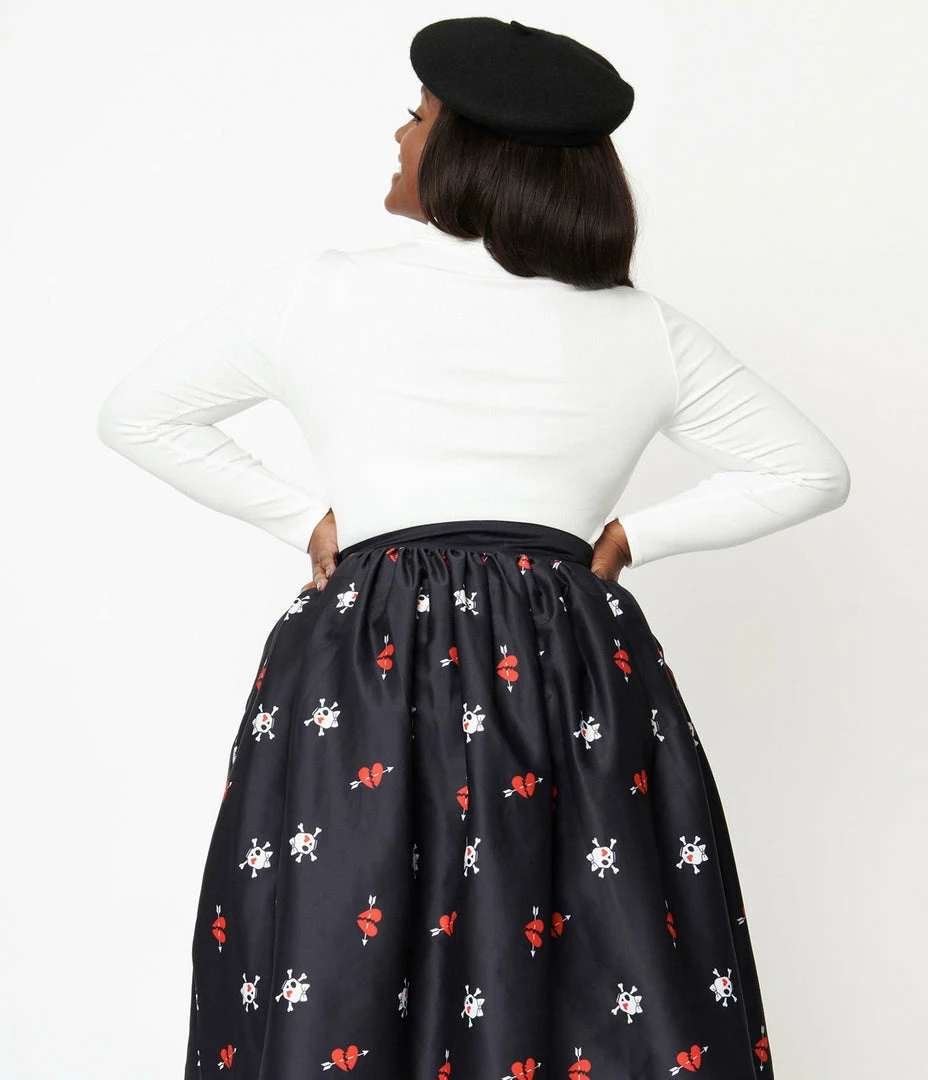 Unique Vintage Plus Size White & Embroidered Broken Heart Cherie Top