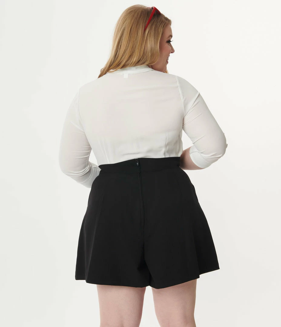 Clothing Unique Vintage Plus Size White Bow Olivia Blouse