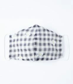 Magnolia Place Black Gingham & Fabric Daisies Face Mask Sale