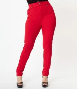 Sale Unique Vintage Red Cigarette Kitty Pants