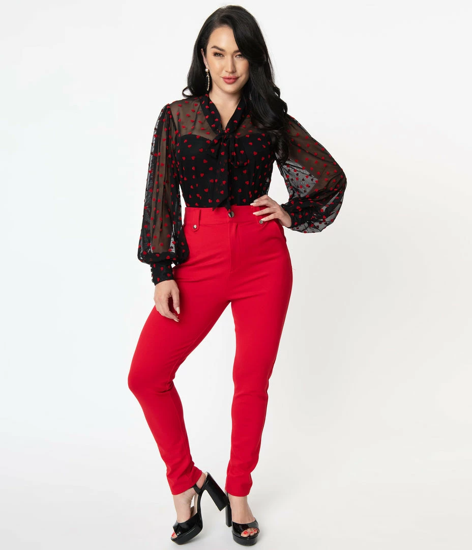 Sale Unique Vintage Red Cigarette Kitty Pants