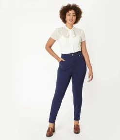 Unique Vintage Navy Cigarette Kitty Pants Sale