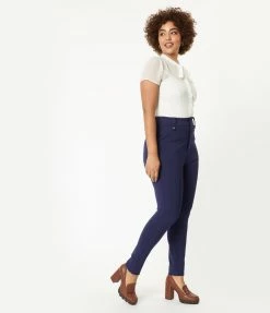 Unique Vintage Navy Cigarette Kitty Pants Sale